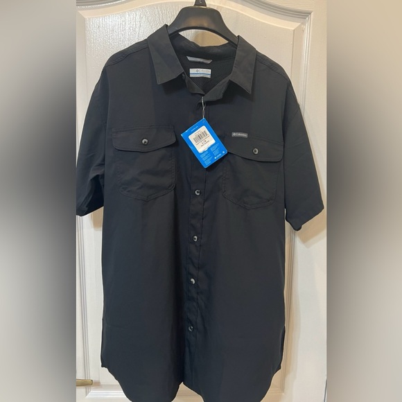 Columbia Men Sportswear Company Black Solid Short sleeve shirt size: L/ G New - Picture 4 of 7